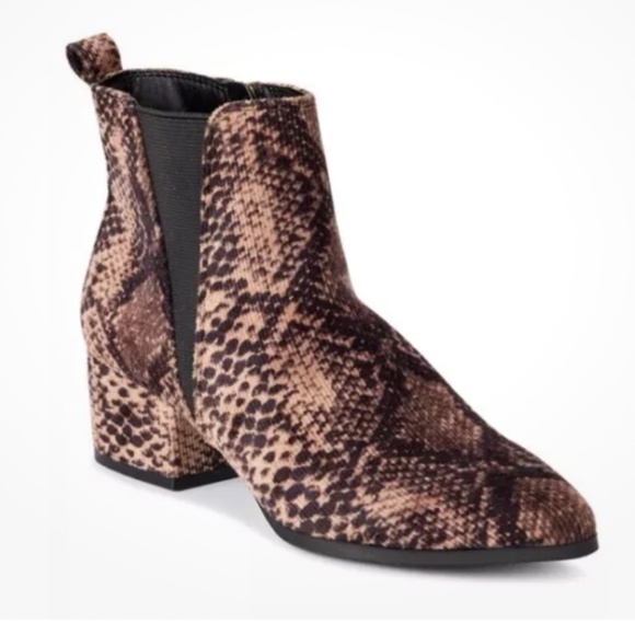 Scoop NYC Shoes - Scoop NYC Women’s Hazel Low Heel Multi Snake Skin Print Booties Size 10 NEW